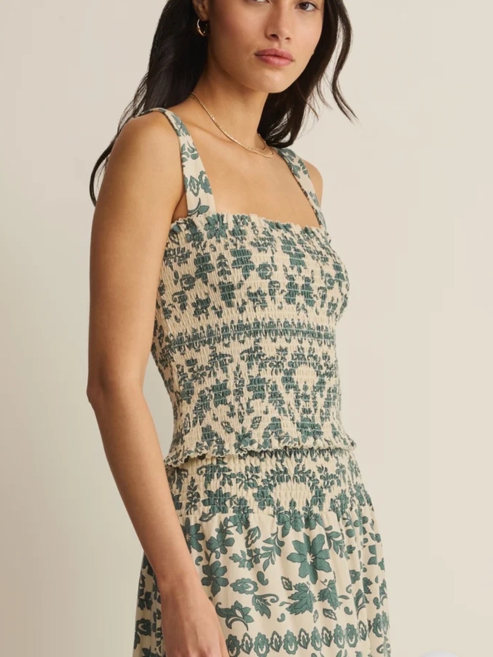 NWT Z Supply Leya Tera Paisley Smocked Top and Skirt Set | Everglade | Size L - Picture 4 of 11